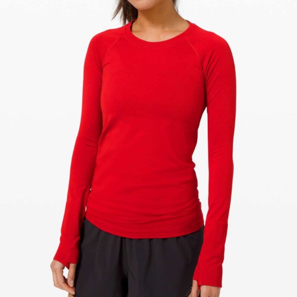 lululemon athletica Red Long Sleeve Tee